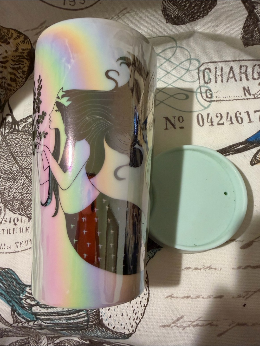 Starbucks Iridescent Mermaid Mug with Mint Lid